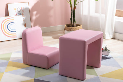 Beautiful Pink Color 1pc Convertible Armchair/Table for Kids