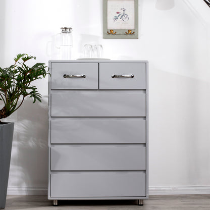 Six drawer side table-Grey