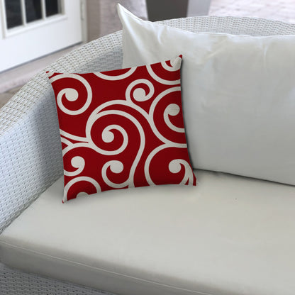 SWIRLY Red Jumbo Indoor/Outdoor - Zippered Pillow Cover