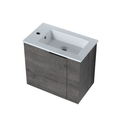 Bathroom Vanity with Sink 22 Inch for Small Bathroom,Floating Bathroom Vanity with Soft Close Door,Small Bathroom Vanity with Sink, 22x13 （KD-Packing）