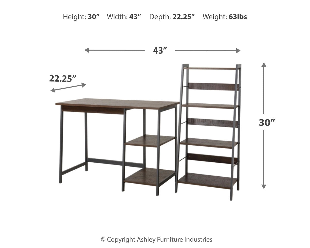 Ashley Casual Soho Home Office Desk with Shelf Z1710162