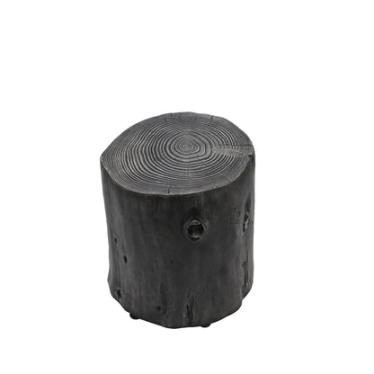 Outdoor Faux Wood Stump Side Table Coffee Table,Side table ,End Table Accent table Round Dark Grey