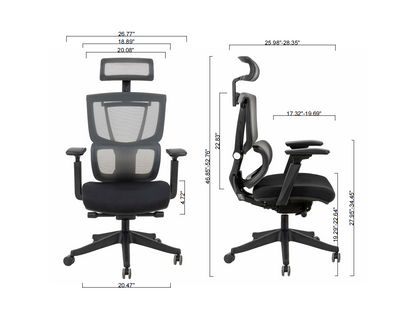 Big and tall Excusive Ergo Office Chair with double backs and slide seats, Headrest and 3d armrest ,tilt function max degree is 128 °, 300LBS, Black