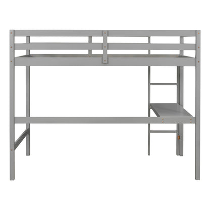 Twin Loft Bed with  built-in desk,Grey