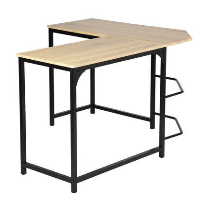 34.6" W X 42.5" D L Shaped Computer Desk PC Laptop Table Wood Workstation