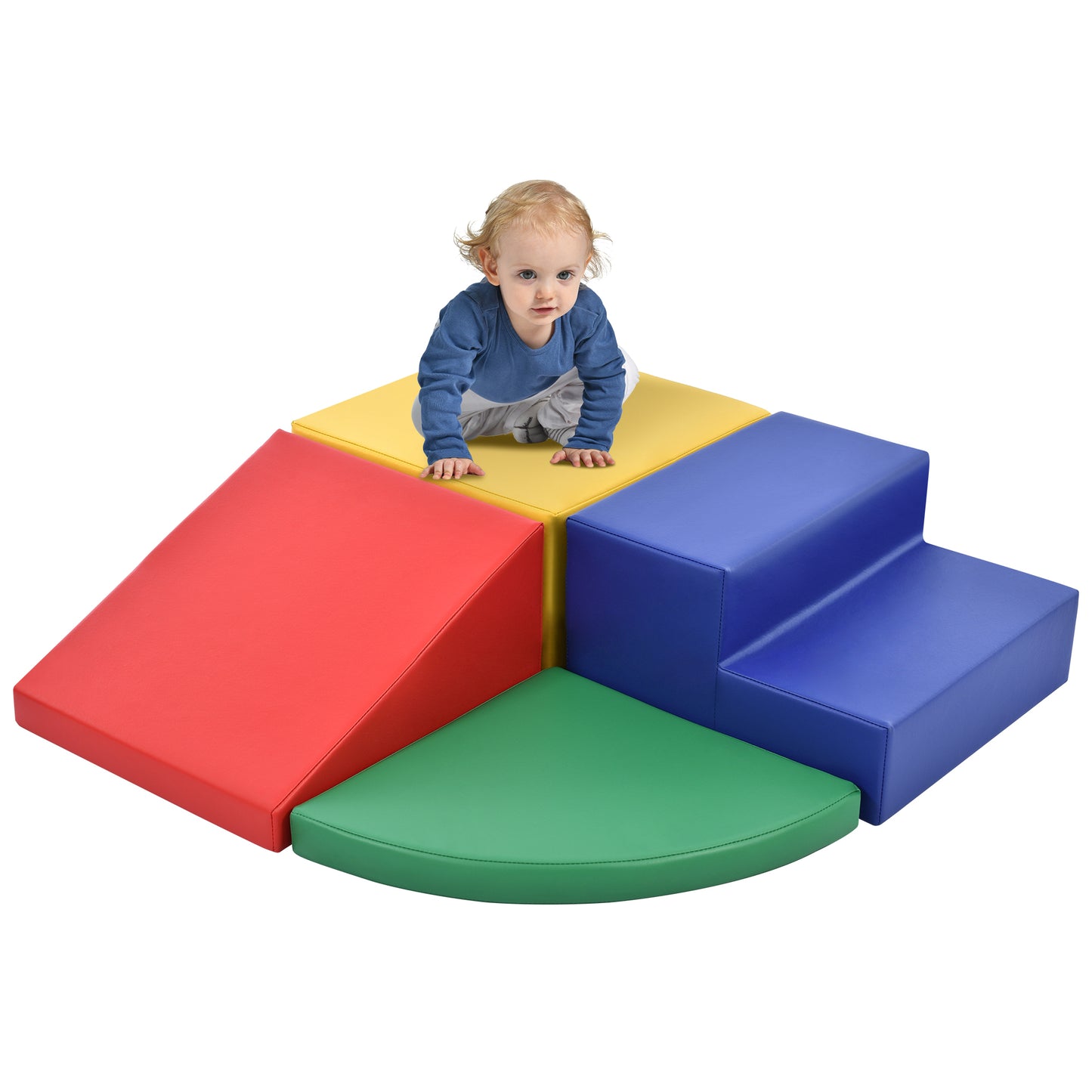 Soft Climb and Crawl Foam Playset, Safe Soft Foam Nugget Block for Infants, Preschools, Toddlers, Kids Crawling and Climbing Indoor Active Play Structure