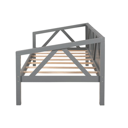 Twin size Daybed, Wood Slat Support, Gray