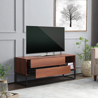 Entertainment Center with Storage, Modern TV Stand Media Cnsole for TV up to 50 inch for Living Room Bedroom