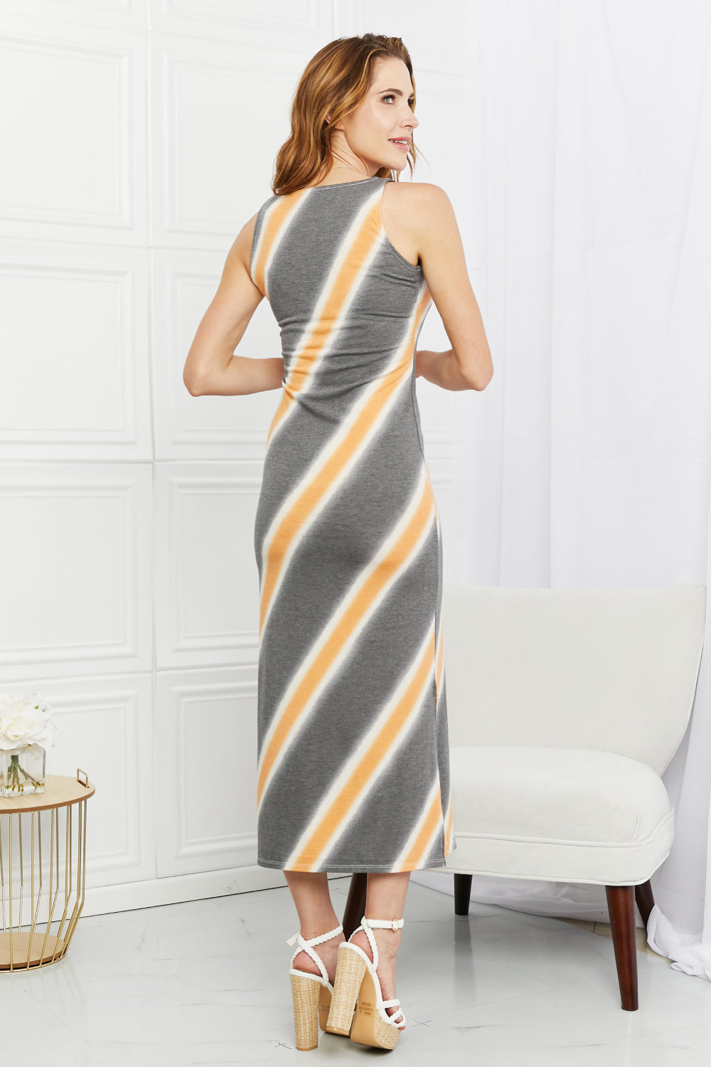 Zenana Chasing Sunsets Patterned Midi Dress