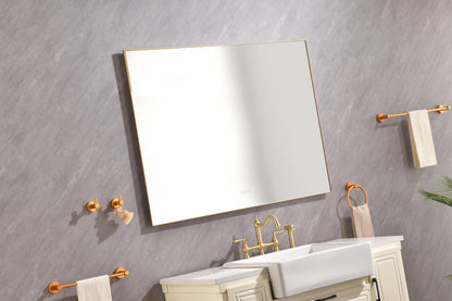 Super Bright Led Bathroom Mirror with Lights, Metal Frame Mirror Wall Mounted Lighted Vanity Mirrors for Wall, Anti Fog Dimmable Led Mirror for Makeup, Horizontal/Verti