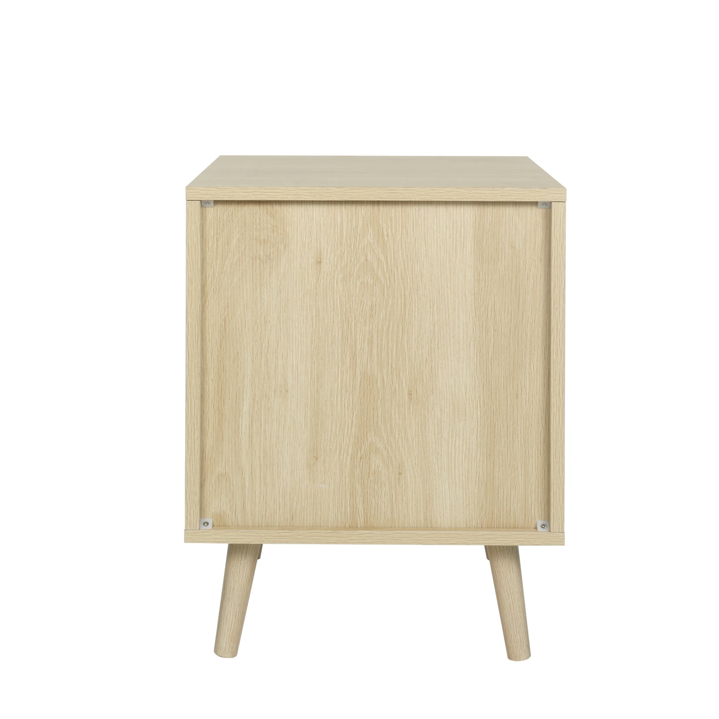 Rattan Nightstand,Bedside Table with 2 Rattan Drawers,Ratten End Table with Storage, Light Wood Rattan Accent Table for Living Room Bedroom,Natural