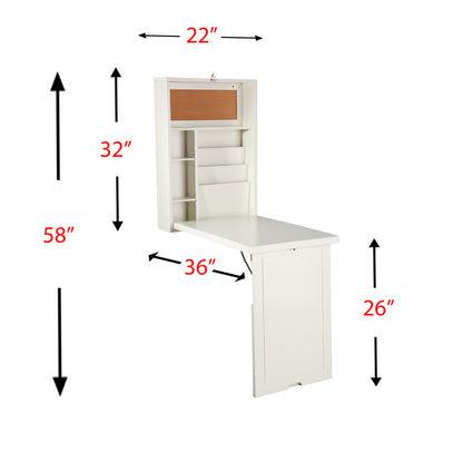 Minford Fold-Out Convertible Desk - Antique White