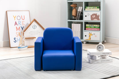 Blue Color 1pc Convertible Armchair/Table for Kids