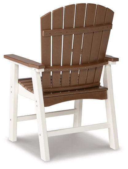 Ashley Genesis Brown/White Contemporary Bay Outdoor Dining Arm Chair (Set of 2) P212-601A