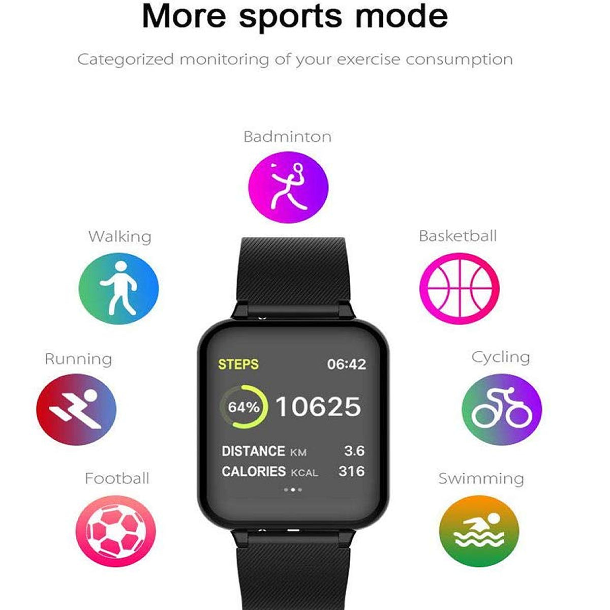 Smart Fit Total Wellness And Sports Activity Watch by VistaShops