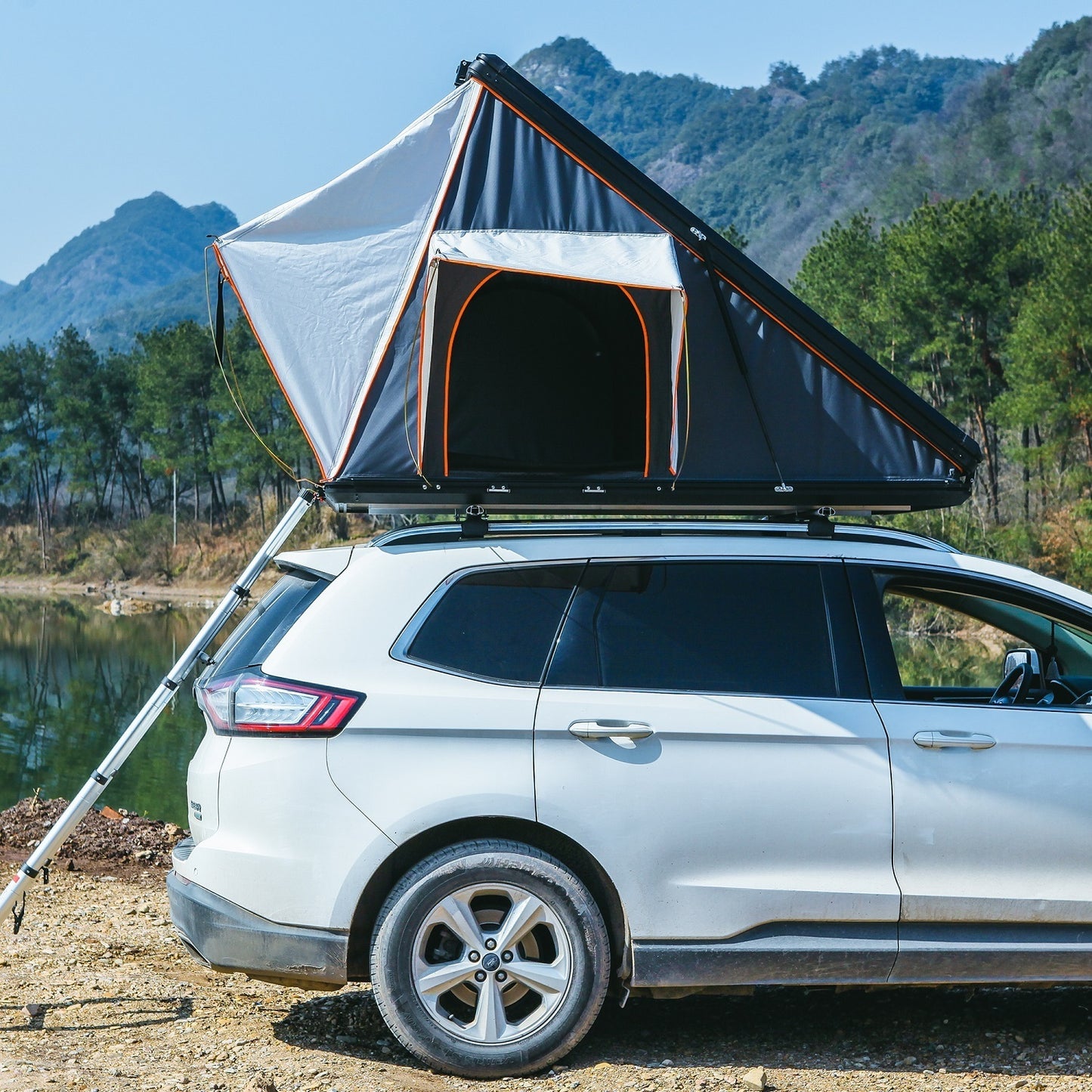 Trustmade Triangle Aluminium Black Hard Shell Grey Rooftop Tent Scout Pro Series