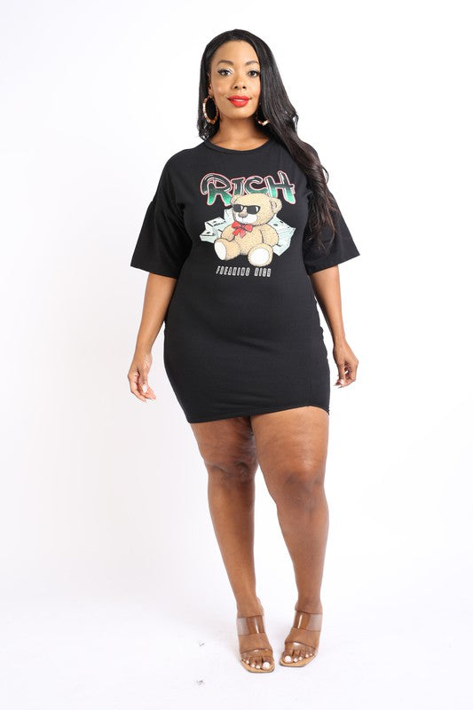 Rich bear printed t shirt dress