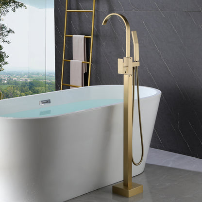 Single Handle Floor Mounted Clawfoot Tub Faucet with Hand shower