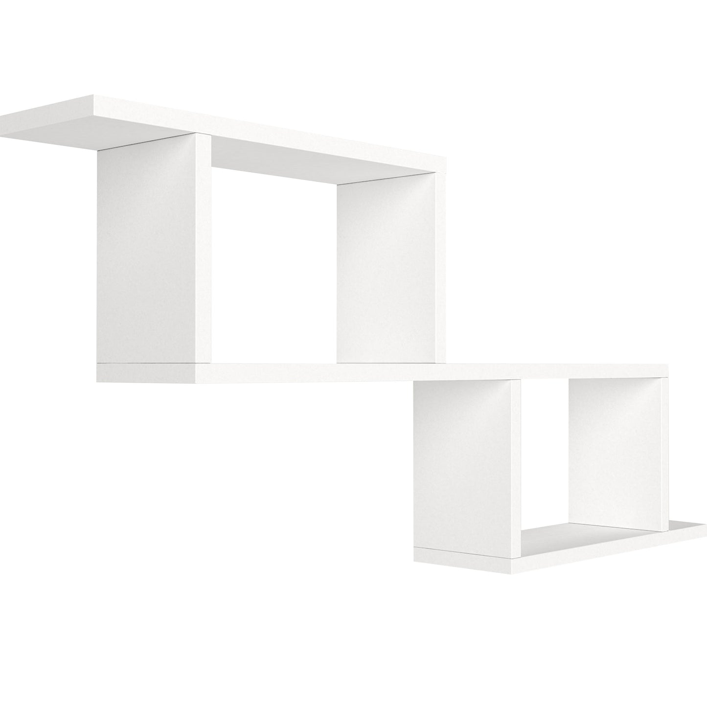 40 Inch Decorative Wooden Wall Mounted Cubby Shelf, White