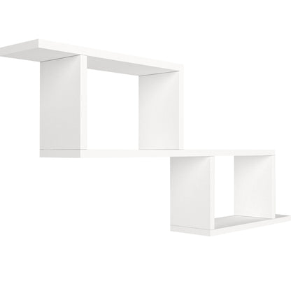 40 Inch Decorative Wooden Wall Mounted Cubby Shelf, White