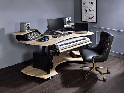 ACME Eleazar Computer Desk, Natural Oak 92892