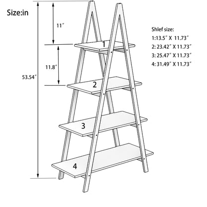 Solid bamboo wood oxford “A”frame ladder display bookshelf