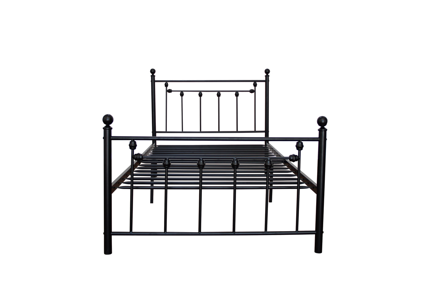 Twin  Size Metal Bed Frame with Headboard and Footboard (black )