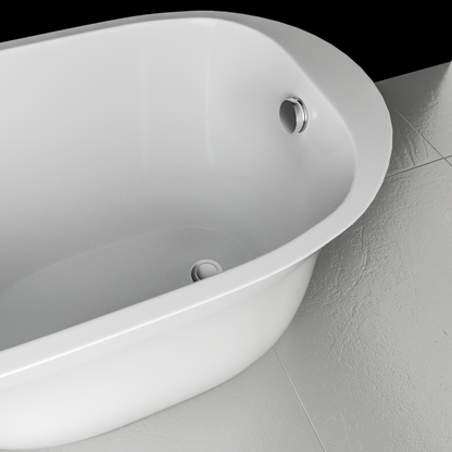 Contemporary Design Acrylic Flatbottom   Bathtub in White