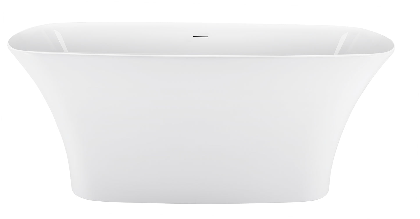 67" 100% Acrylic Freestanding Bathtub，Contemporary Soaking Tub，white Bathtub