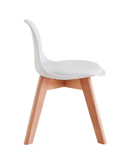 BB chair ,wood leg; pp back with cushion, white, 2 pcs per set