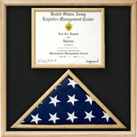 US Marine Corp Flag and Certificate Display Case/ award case. by The Military Gift Store