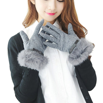 Kitten Mittens Faux Fur Lining Touch Smart Gloves by VistaShops