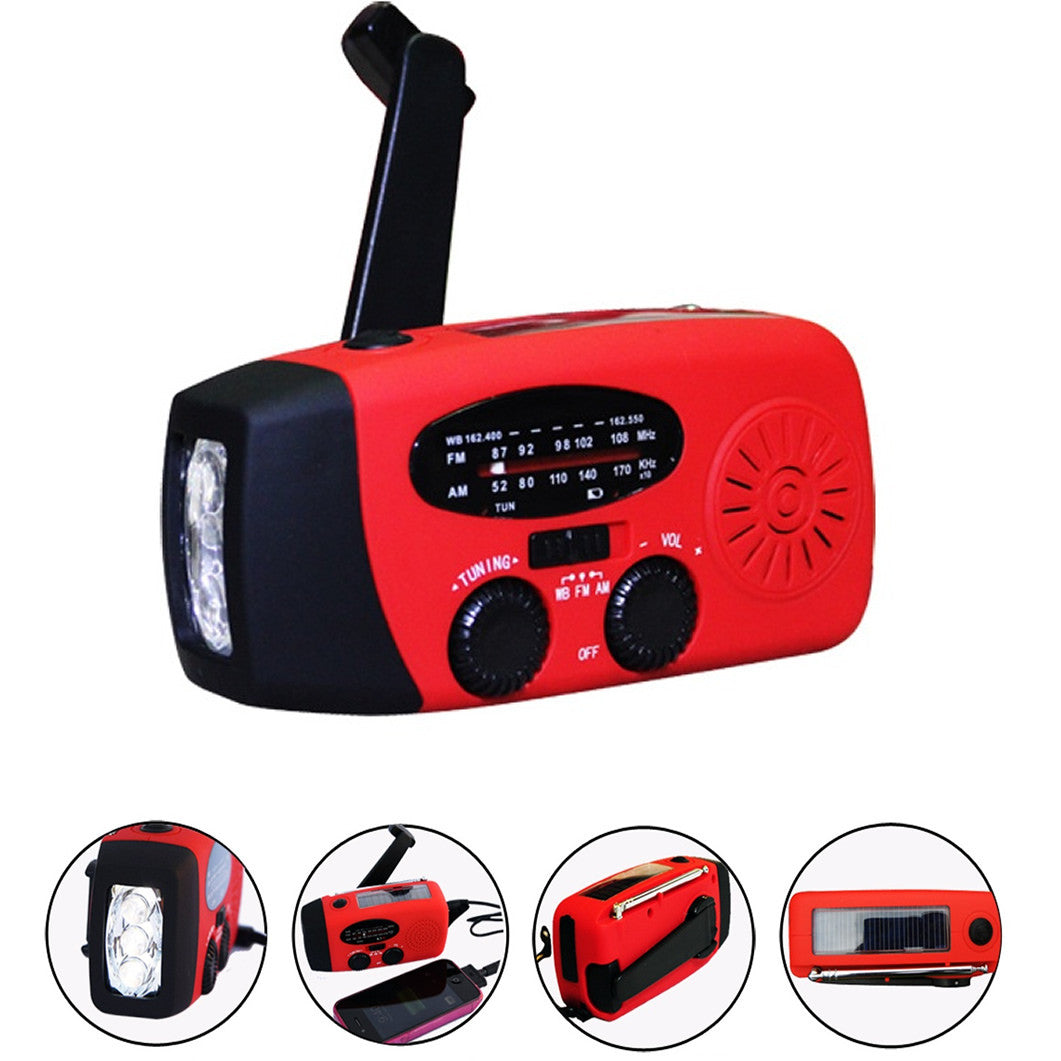 Storm Safe Emergency AM/FM/NOAA Weather Band Radio With Solar Flash Light And Built-in Phone Charger by VistaShops