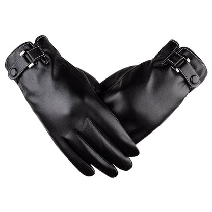 Autumn Warmth Stylish Vegan Leather Touch Smart Gloves by VistaShops