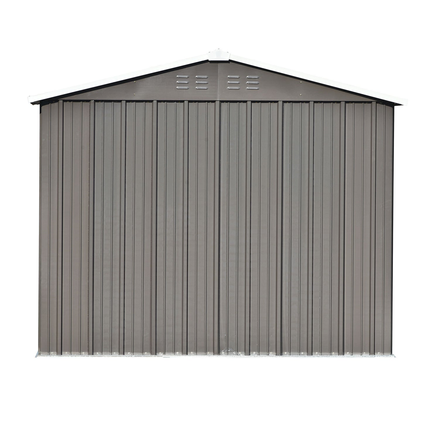 TOPMAX Patio 8ft x6ft Bike Shed Garden Shed, Metal Storage Shed with Adjustable Shelf and Lockable Doors, Tool Cabinet with Vents and Foundation Frame for Backyard, Lawn, Garden, Gray