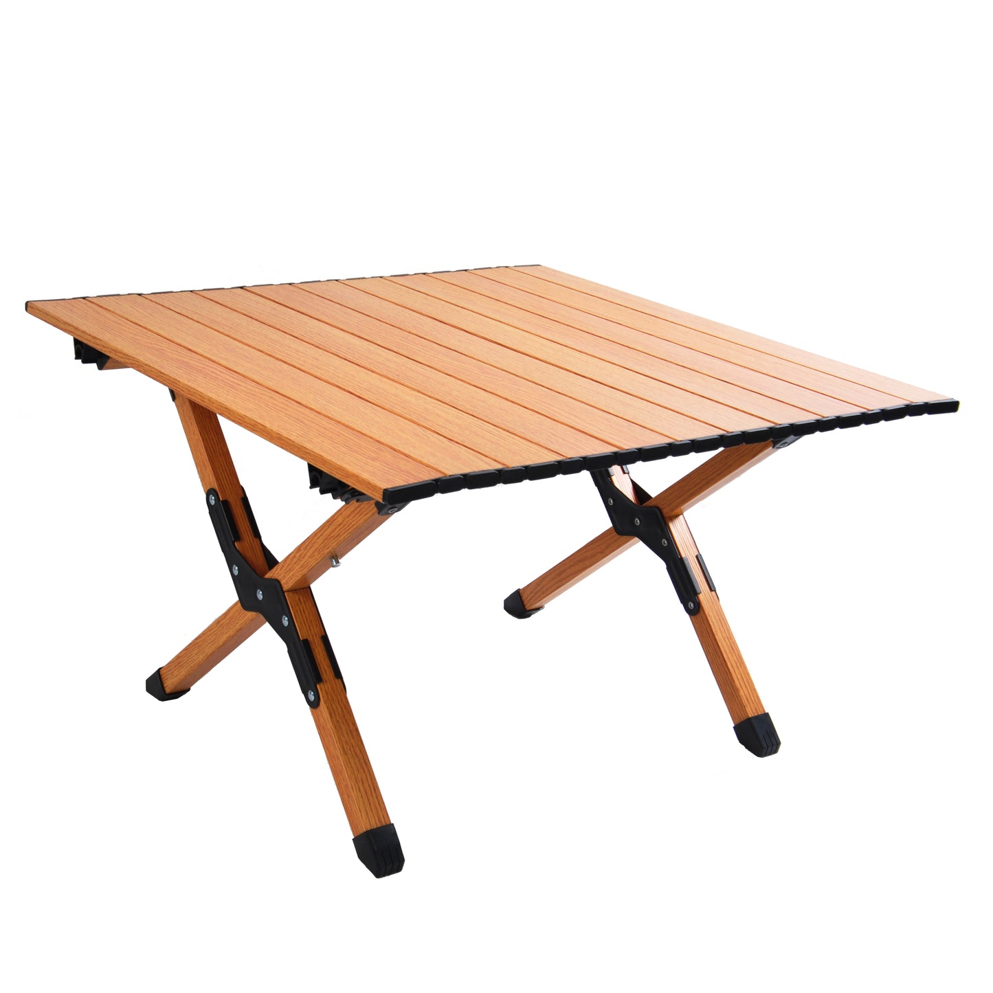 Portable picnic table, rollable aluminum alloy table top with folding solid X-shaped frame ZB1001MW