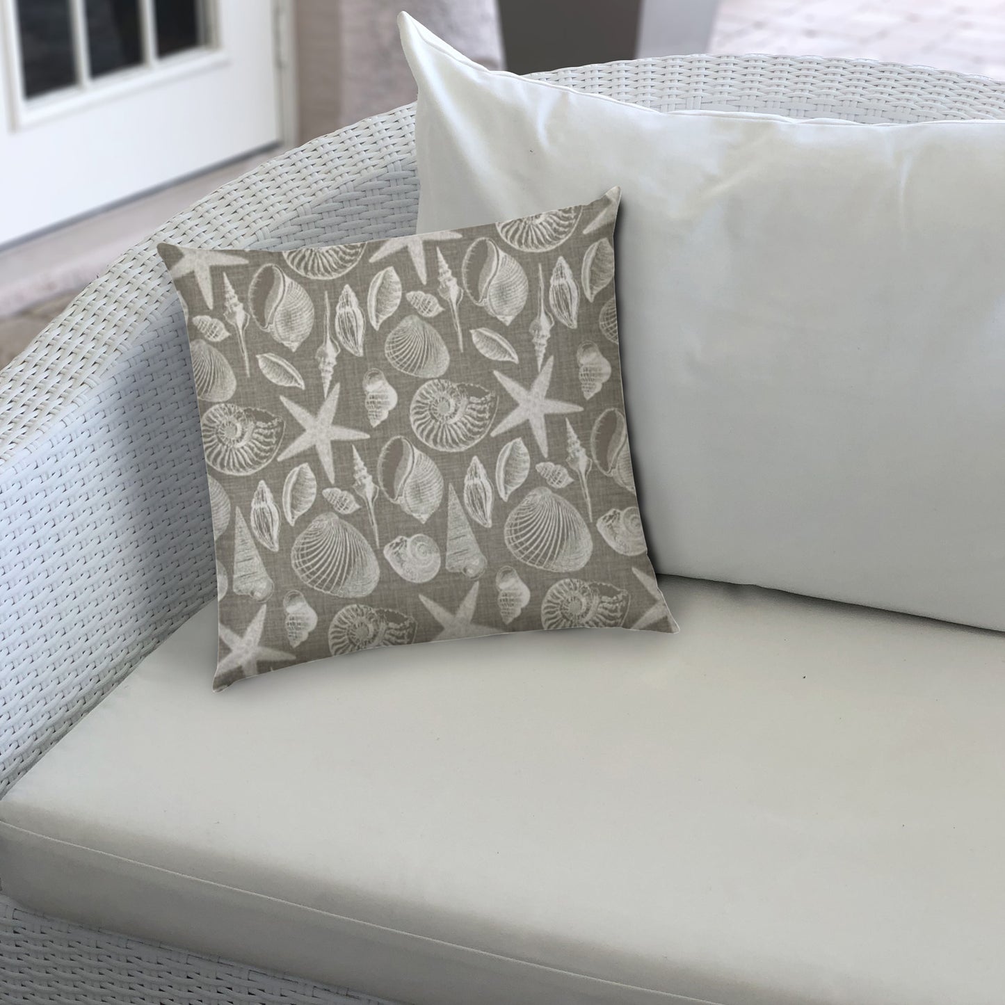 MARCO ISLAND Taupe Indoor/Outdoor Pillow - Sewn Closure