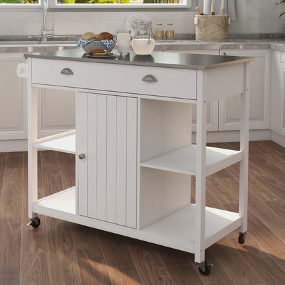 Stainless steel countertop white Kicthen cart