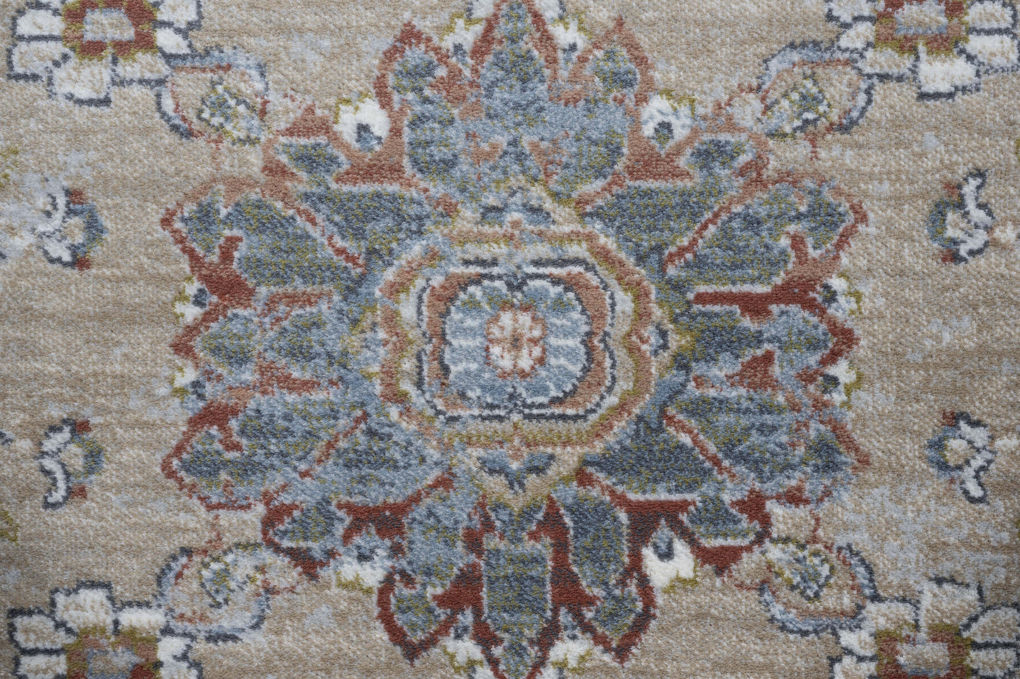 Damara Beige, Rust, Multi-color Viscose Area Rug 8x10