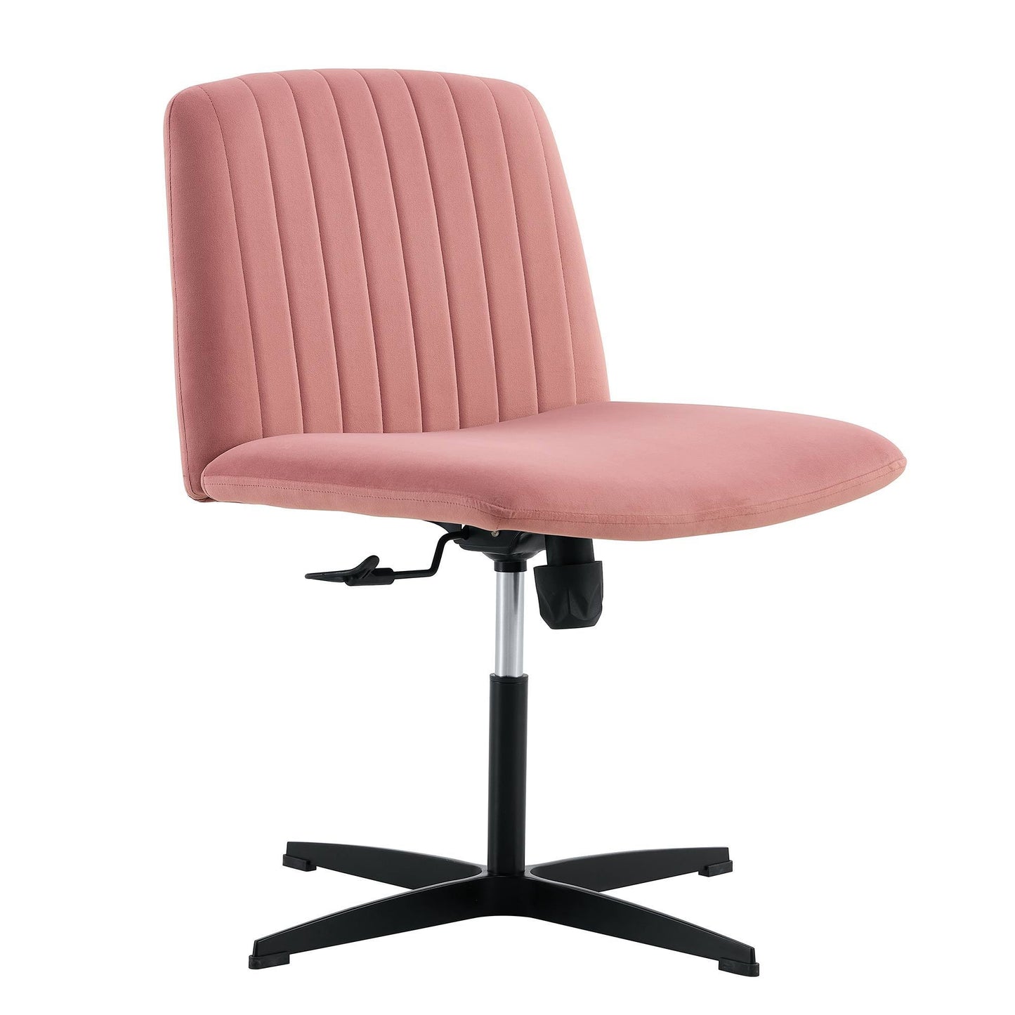 Pink Velvet Material. Home Computer Chair Office Chair Adjustable 360 °Swivel Cushion Chair With Black Foot Swivel Chair Makeup Chair Study Desk Chair. No Wheels