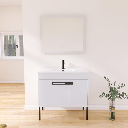 Bathroom Vanity with Sink 36 Inch, with Soft Close Doors, 36x18