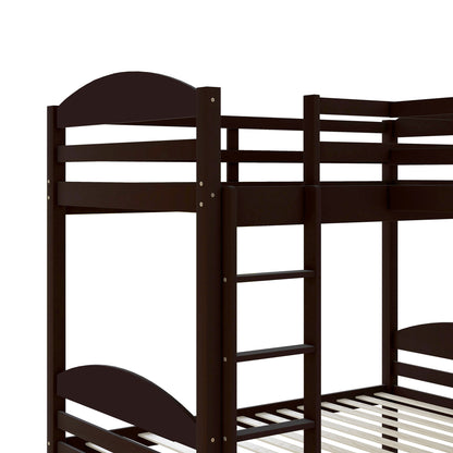 Twin L-Shaped Bunk Bed and Loft Bed - Espresso(OLD SKU :LP000023AAP)