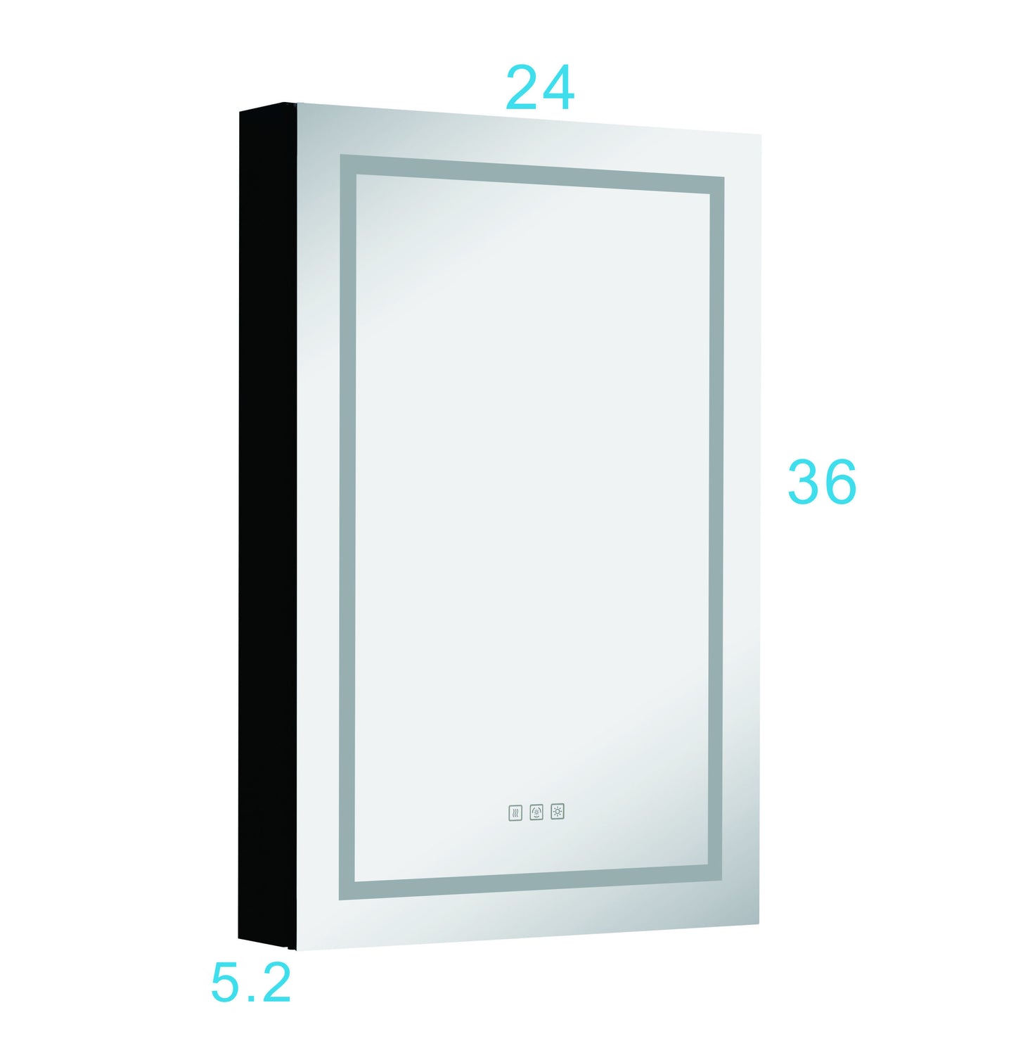 LED Lighted Bathroom Medicine Cabinet with Mirror, Surface Lighted Medicine Cabinet,Dimmable,Adjustable Shelves,Intelligent Switch Medicine Cabinet, Aluminum Frame,Right opening door