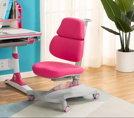 Ergonomic Kids Multi Function Study Chair, Office Chair w/Adjustable Height & Lumbar Support PINK