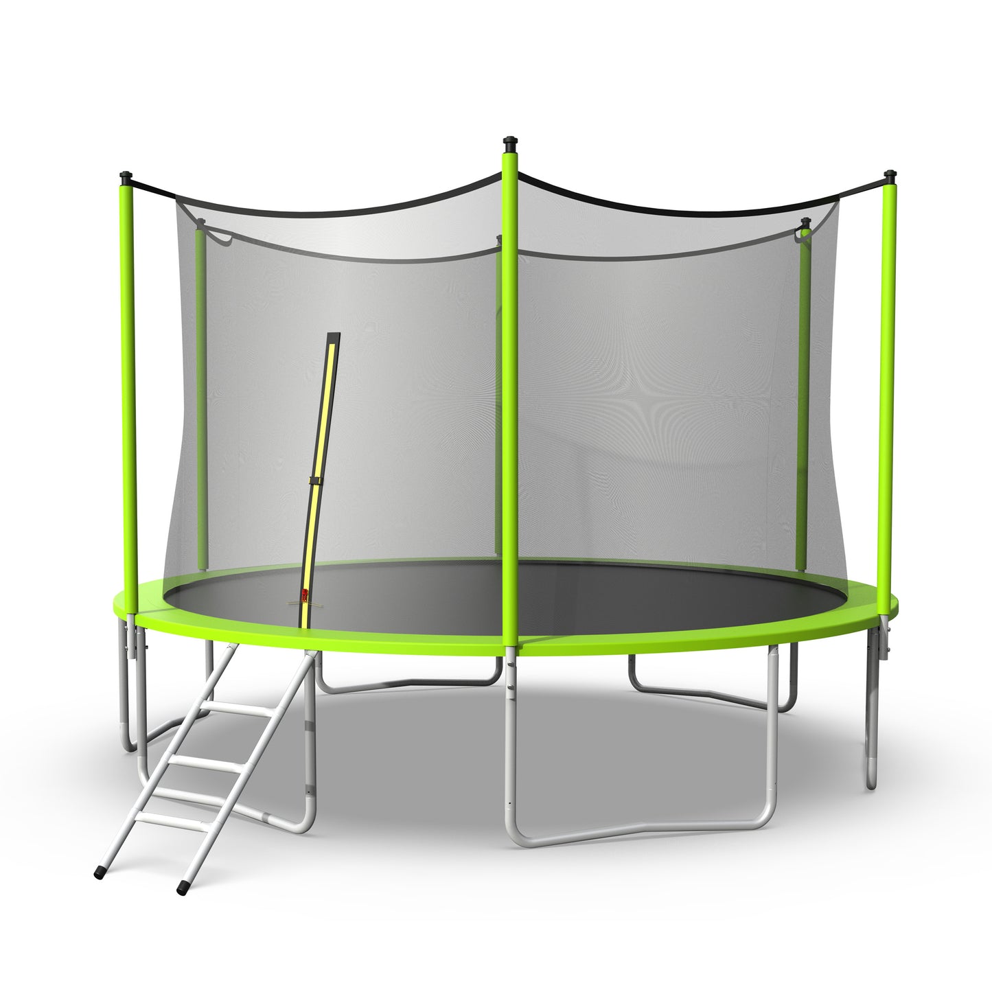 12FT Trampoline with Safety Enclosure Net,Outdoor Fitness Trampoline PVC Spring Cover Padding Exercise Trampoline,Green