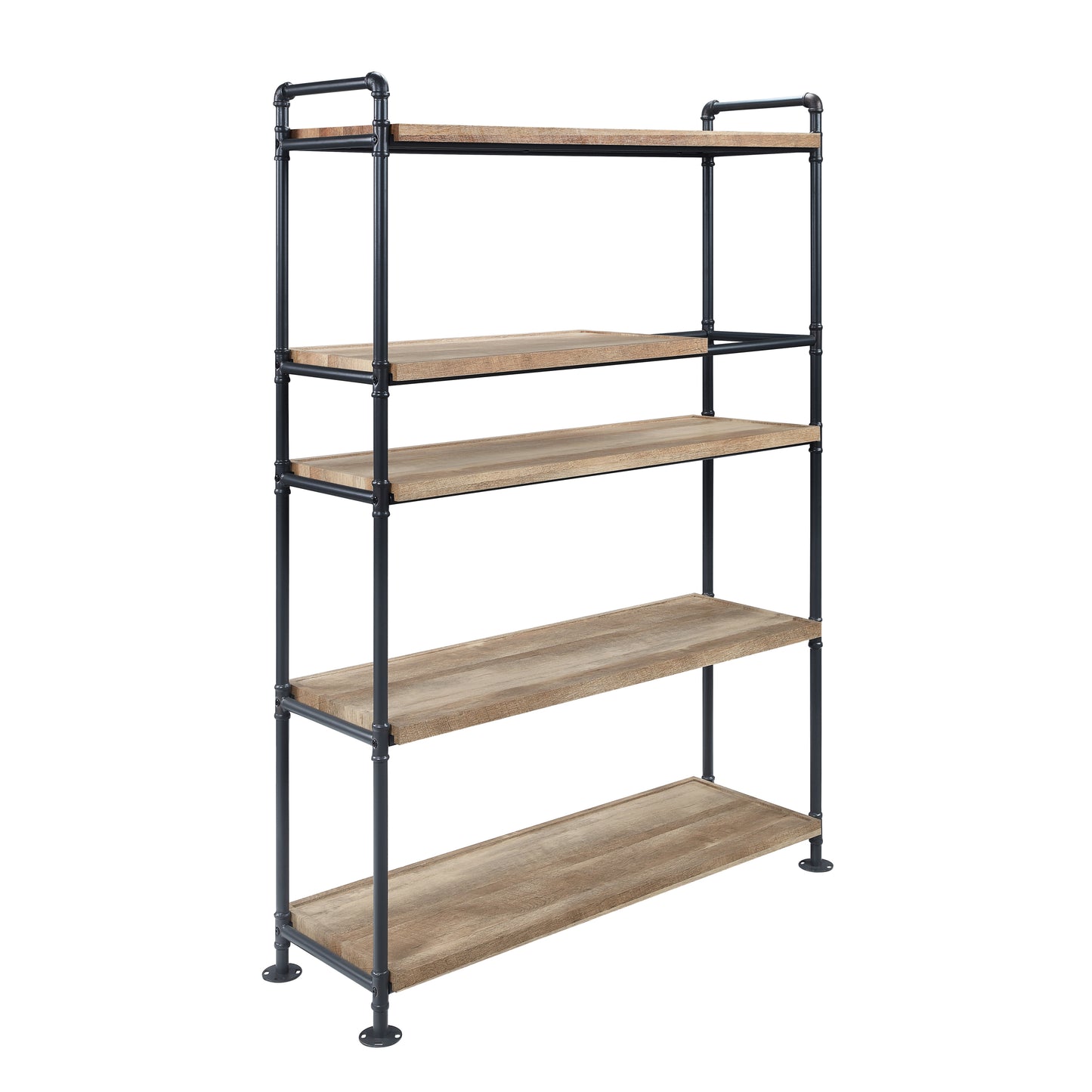 ACME Brantley Bookshelf w/5 Shelves in Oak & Sandy Black Finish AC00758