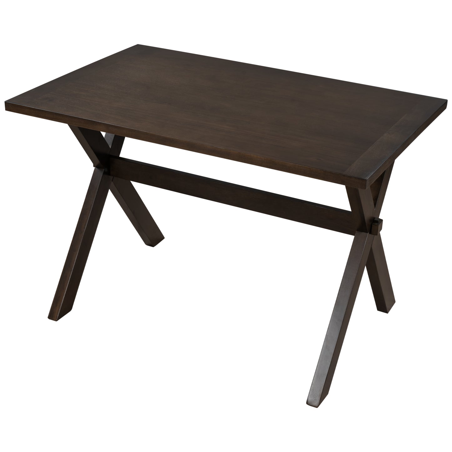 TOPMAX Farmhouse Rustic Wood Kitchen Dining Table with X-shape Legs, Brown