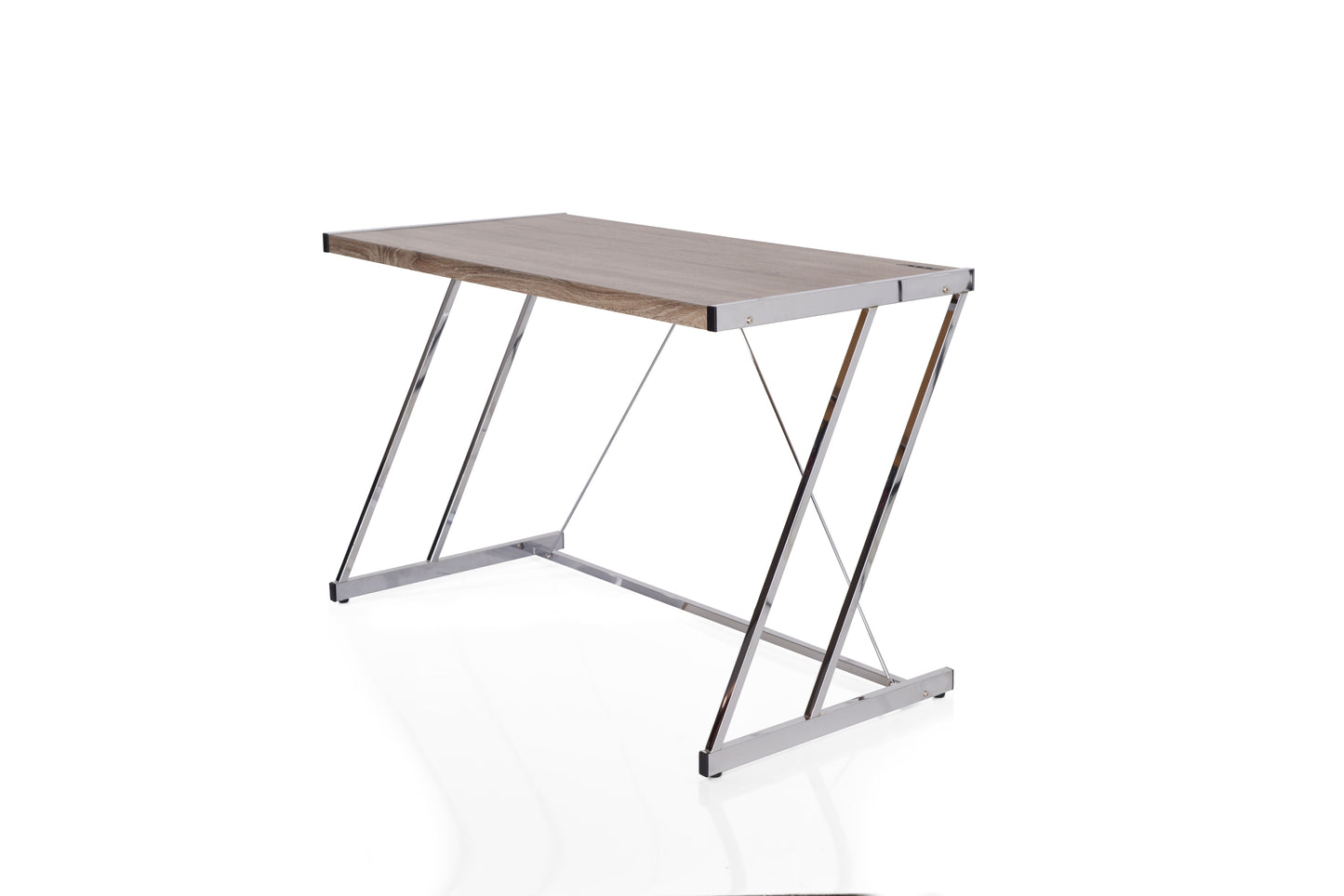 ACME Finis Desk in Weathered Oak & Chrome 92344