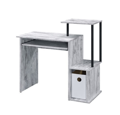 ACME Lyphre Computer Desk, Antique White & Black Finish 92762