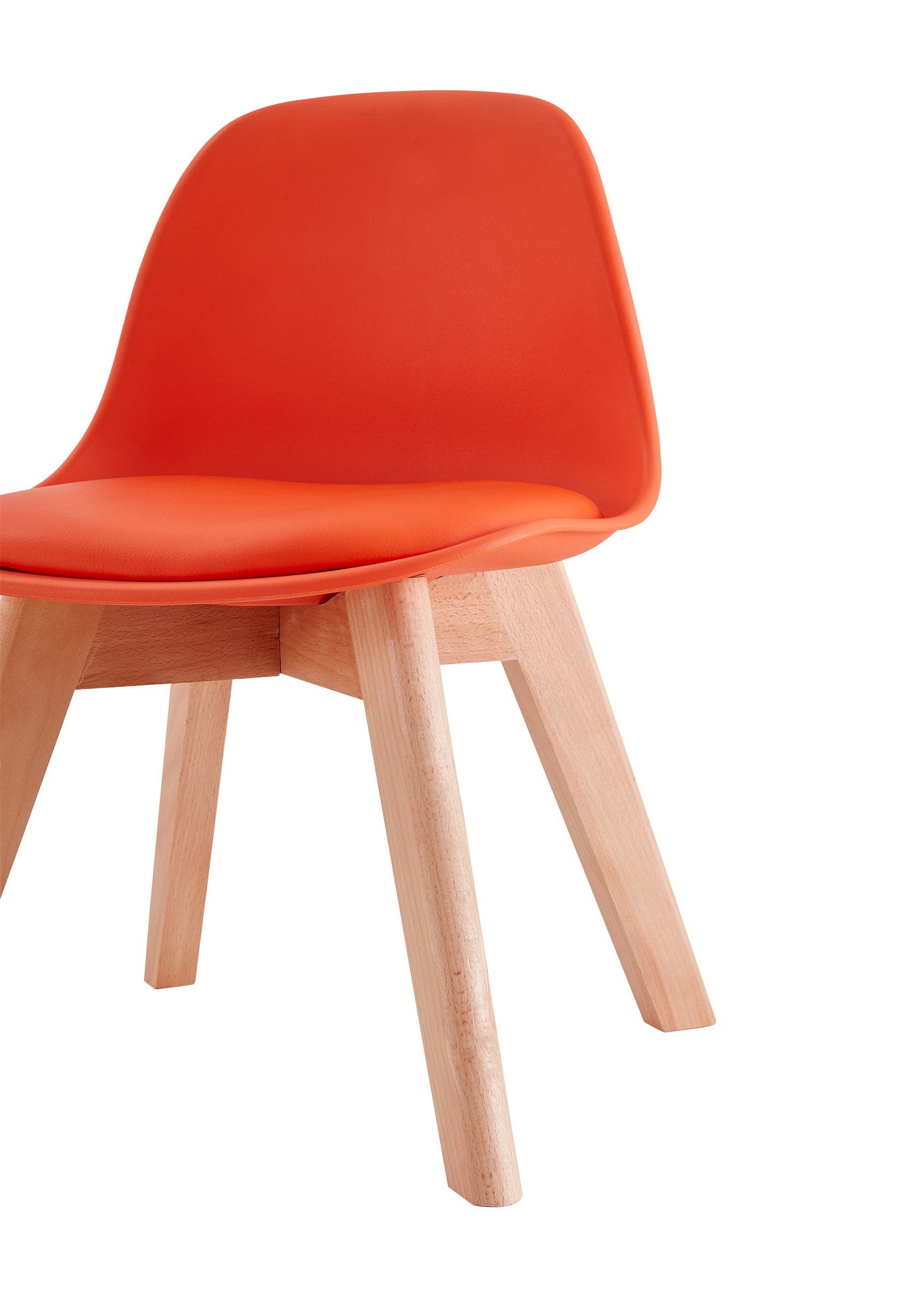 BB chair ,wood leg; pp back with cushion, ORANGE, 2 pcs per set